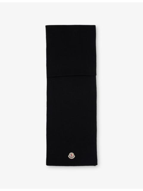 Moncler Brand-Patch Ribbed Wool Scarf