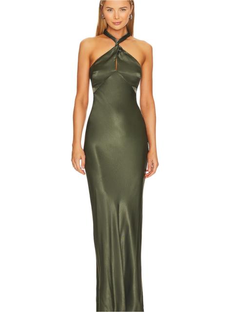 SHONA JOY La Lune High Neck Twist Maxi Dress