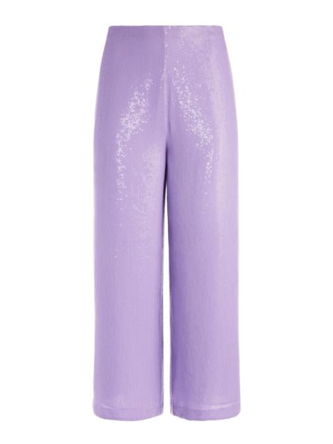 Alice + Olivia ELBA SEQUIN HIGH WAISTED ANKLE PANT