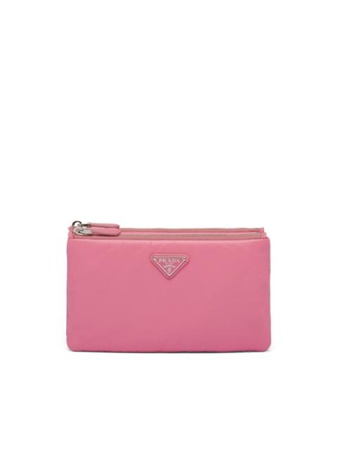 Prada dividable logo-plaque pouch
