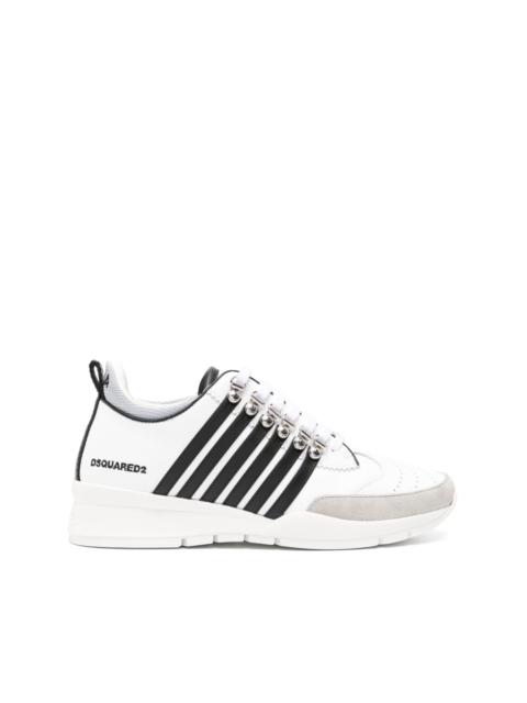 DSQUARED2 Legendary striped leather sneakers