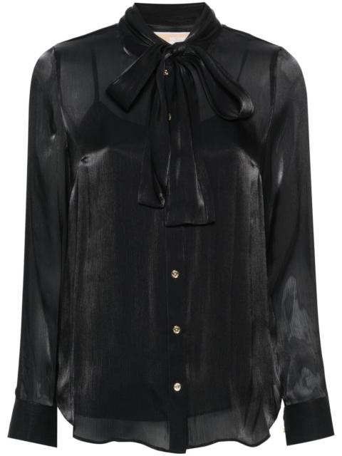 MICHAEL KORS crinkled pussy-bow shirt