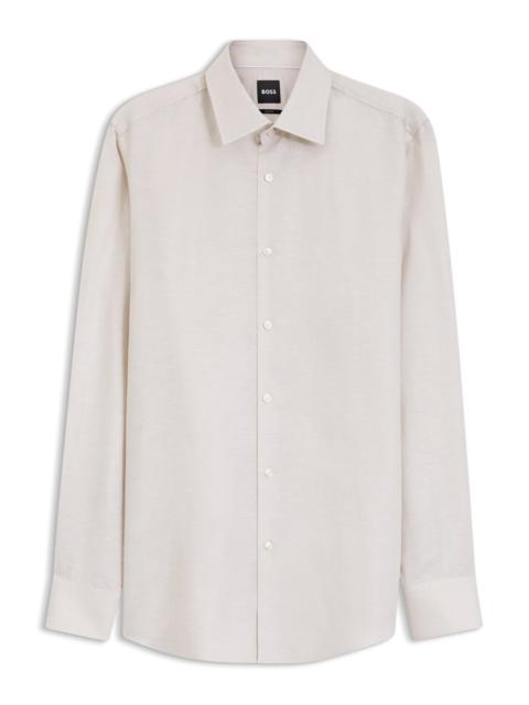 BOSS SLIM-FIT SHIRT IN LINEN-BLEND TWILL