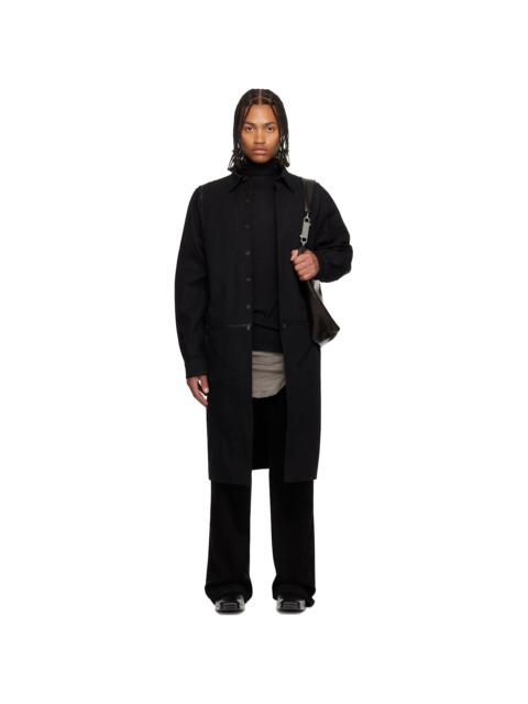Rick Owens Black Concordians Bonotto Capsule Heizer Long Coat