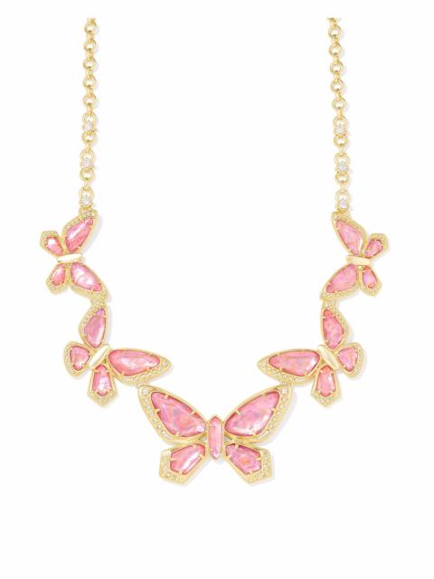 KENDRA SCOTT Dolly Parton x Kendra Scott Gold 1974 Butterfly Statement Necklace in Light Pink Iridescent Abalone
