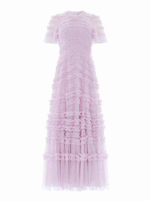 Needle & Thread Amara Round Neck Ruffle Gown