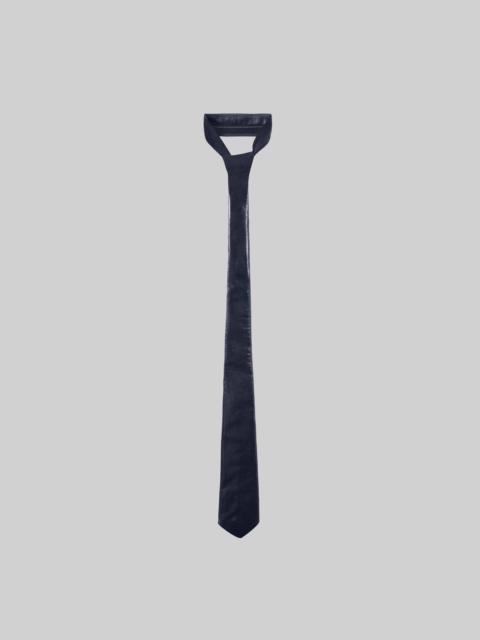 The Frankie Shop Sira Faux Leather Crackled Tie - Navy