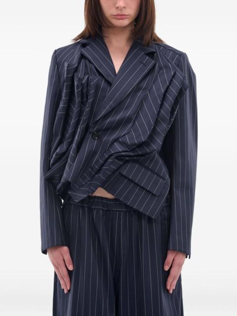Comme Des Garçons pinstripe draped jacket
