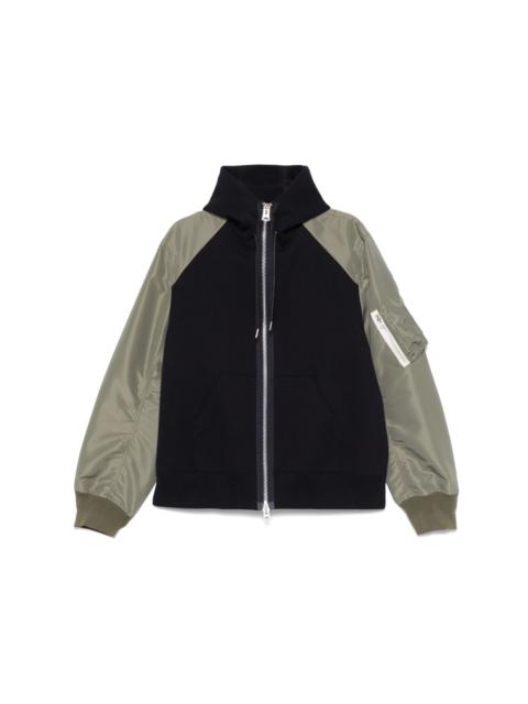 sacai panelled hoodie