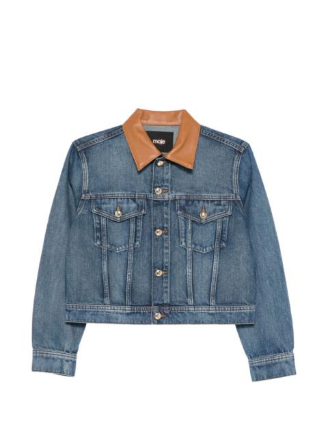 maje button collared denim jacket