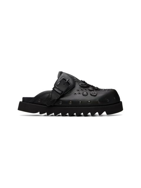 TOGA VIRILIS SSENSE Exclusive Black Eyelet Metal Sabot Slip-on Loafers
