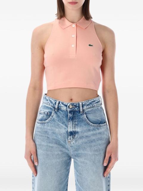 LACOSTE sleeveless cropped polo shirt