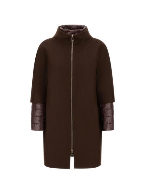 Herno nylon-ultralight bib wool coat
