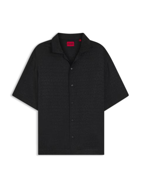 HUGO OVERSIZED-FIT SHIRT WITH JACQUARD PATTERN