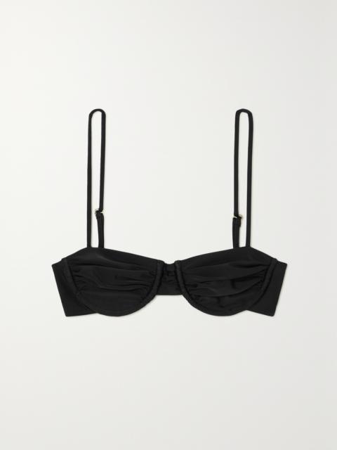 FAITHFULL + Net Sustain Baja Ruched Stretch-econyl Bikini Top