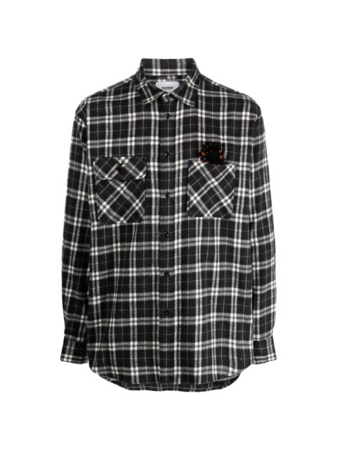 check-pattern cotton shirt