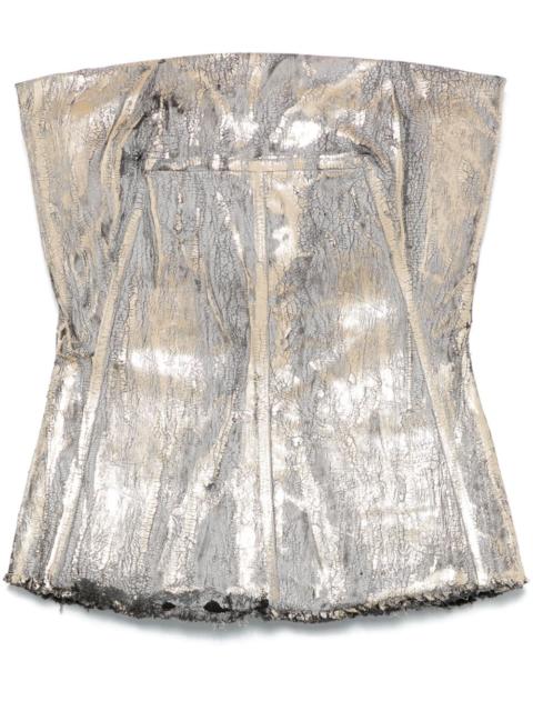 Rick Owens cracked-effect bustier