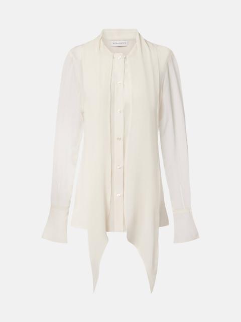 NINA RICCI Scarf-detail silk blouse