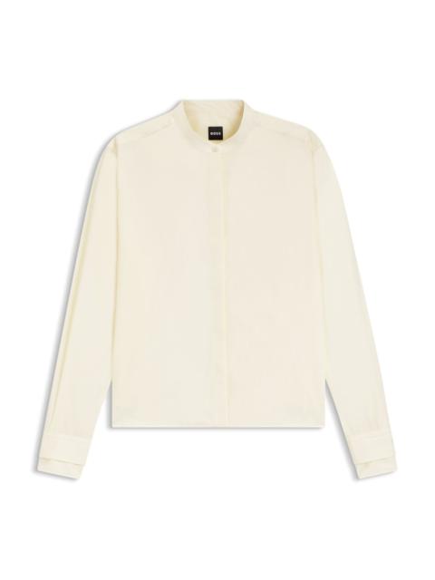 BOSS REGULAR-FIT BLOUSE IN COTTON POPLIN WITH CONCEALED PLACKET