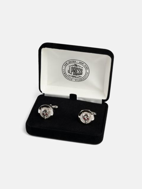 J. PRESS FOX HEAD CUFFLINKS