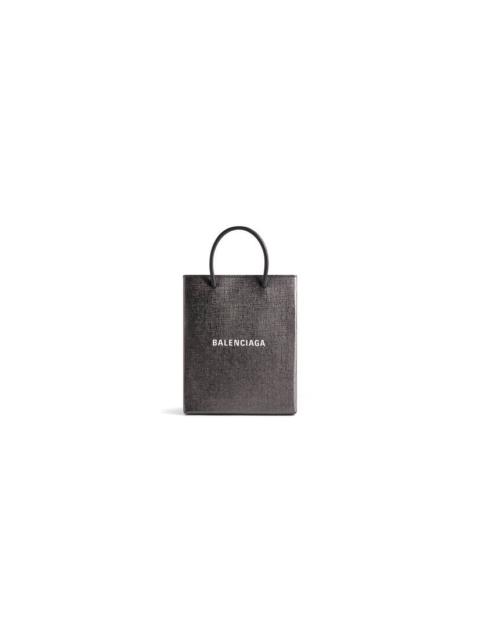 BALENCIAGA Women's Large Shopping Bag Metallized  in Metalic Grey