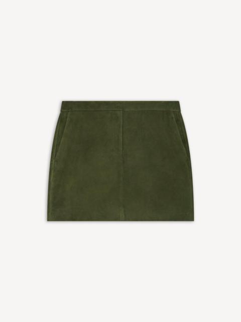 Theory Mini Trouser Skirt in Suede