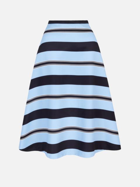 EMILIA WICKSTEAD Hallie Skirt in Blue & Black Stripe Taffeta Faille