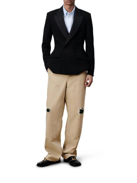 Dior BEIGE COTTON TWILL CARPENTER`S STYLE JEANS