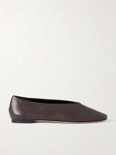 Aeyde Kirsten leather ballet flats Chocolate