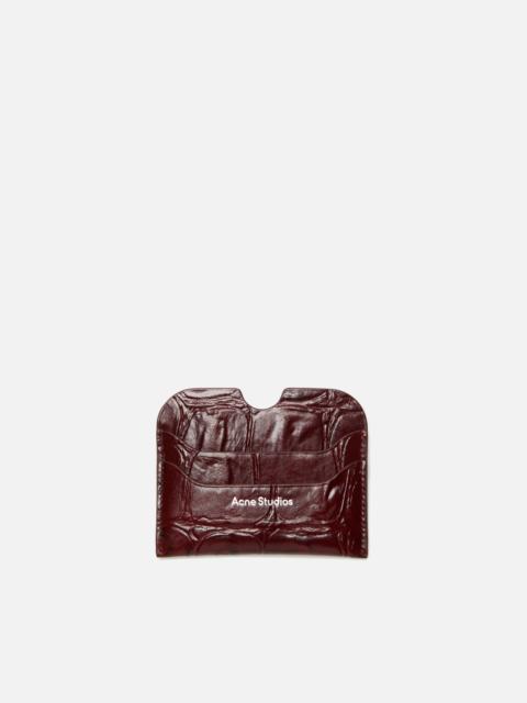 Acne Studios Leather card holder - Burgundy