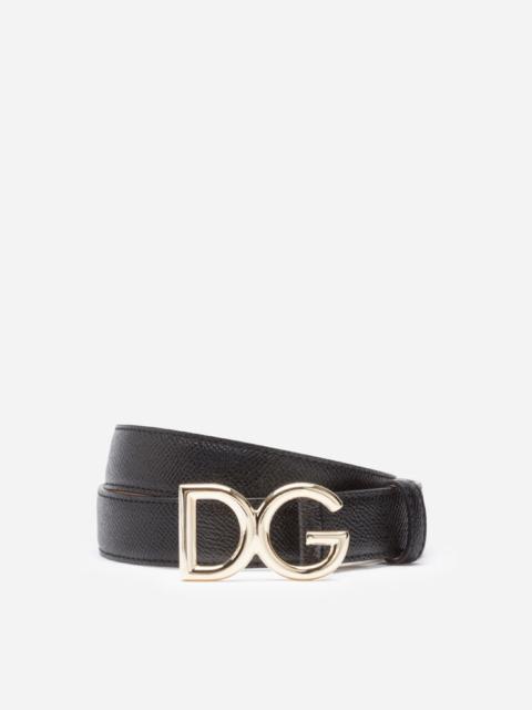 Dolce & Gabbana Dauphine calfskin belt with logo
