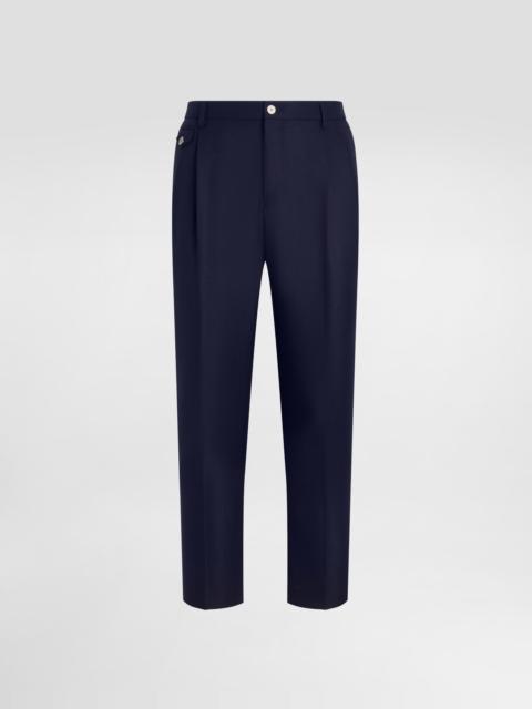 Wool pants with double darts