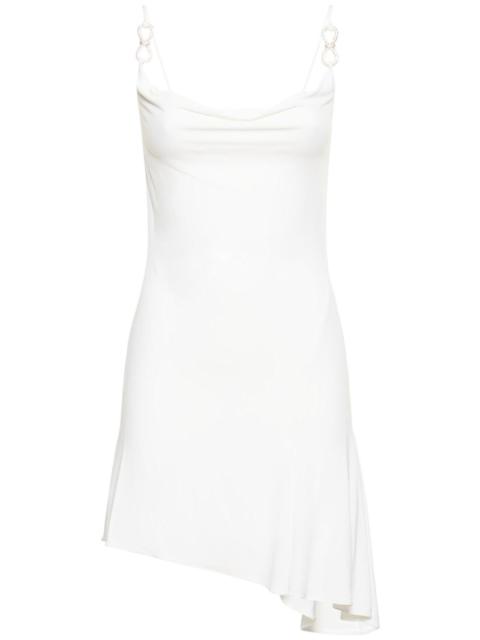 MACH & MACH Draped embellished viscose mini dress