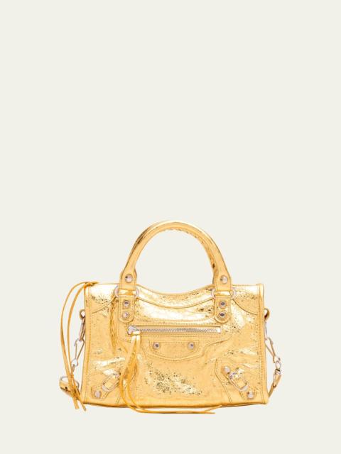 BALENCIAGA Le City Mini Metallic Leather Top-Handle Bag