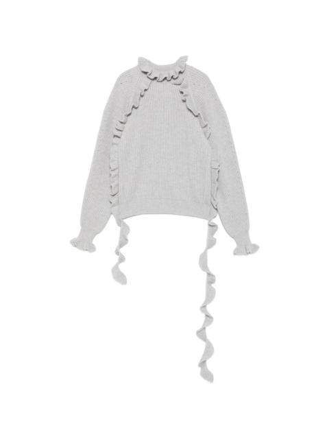 Blumarine Blumarine Ruffled Ribbed-knit Sweater