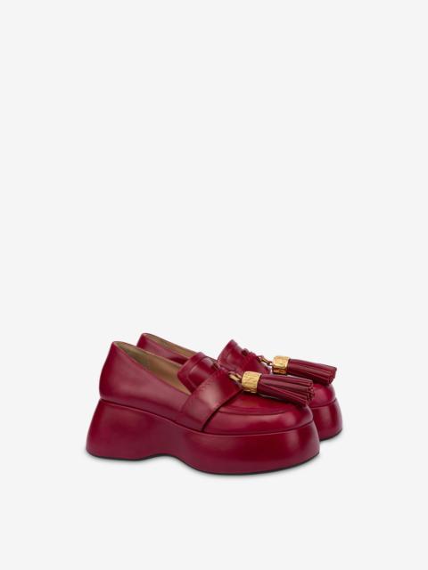Moschino METAL TASSEL CALFSKIN LOAFERS