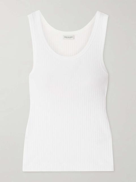 Ribbed cotton and modal-blend jersey tank