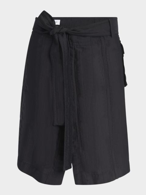 FERRAGAMO Triple Silk Organdie Belted Skirt
