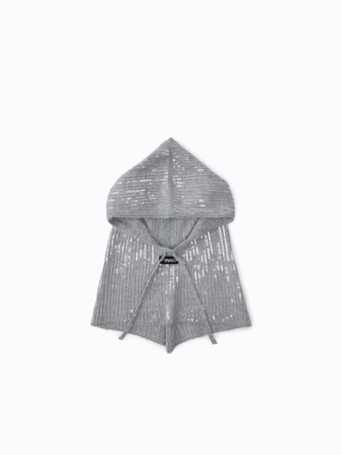 PINKO BALACLAVA WITH DRAWSTRING AND SEQUINS