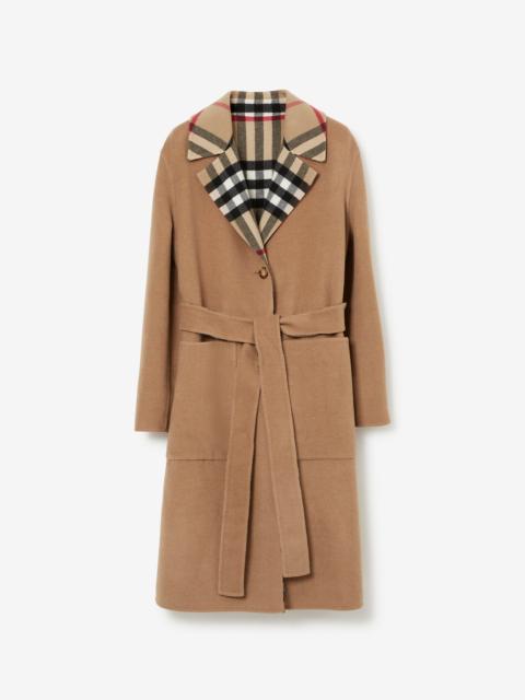 Reversible Check Wool Coat