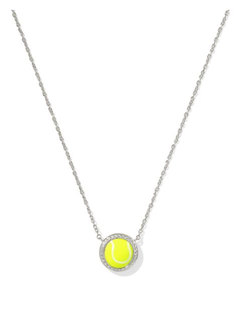 KENDRA SCOTT Tennis Silver Short Pendant Necklace in Chartreuse Magnesite