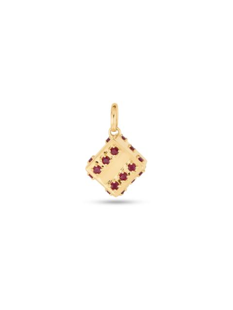 STONE AND STRAND Lady Luck Ruby Dice Charm