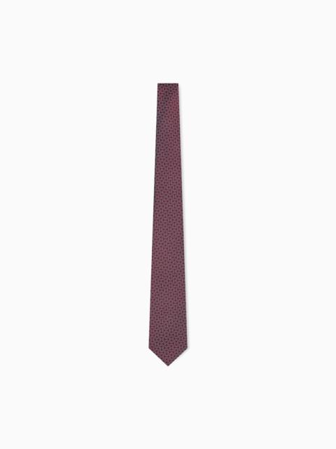 EMPORIO ARMANI PURE SILK TIE WITH JACQUARD PATTERN