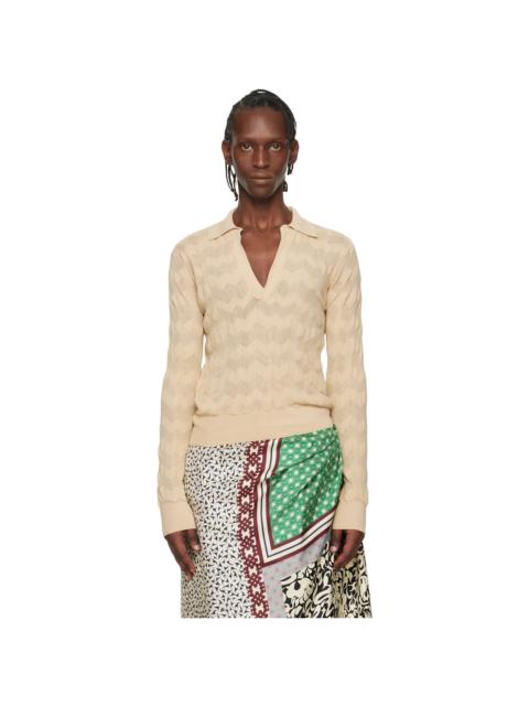 Dries Van Noten Beige Knit Polo