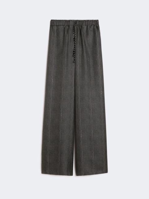 Wide-fit printed silk trousers - BLACK WHITE
