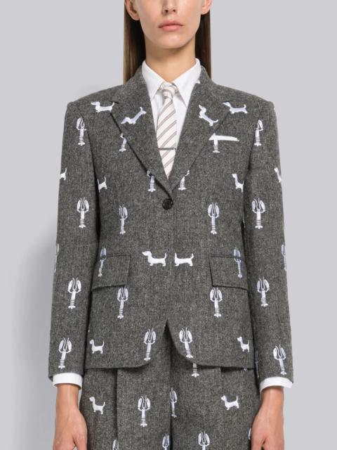 Thom Browne Donegal Tweed Back Tab Embroidered Sport Coat