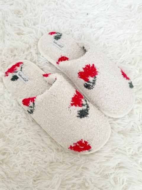 Splendid Cherries Cozy Fuzzy Slipper Slide