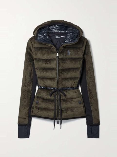 Moncler Grenoble Stretch jersey-trimmed quilted Polartec fleece down jacket