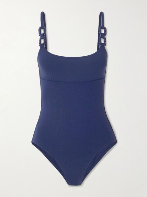 ERES Ancre Côtier embellished swimsuit Navy