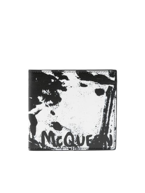 Alexander McQueen Graffiti-print leather wallet